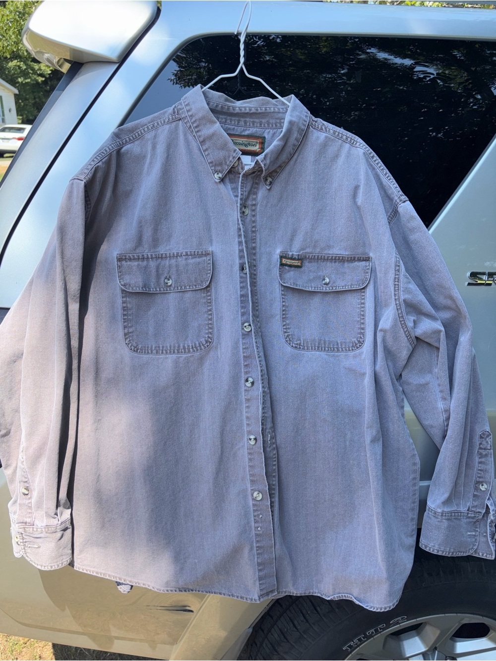 Vintage Remington gun brand button up long sleeve with nice fade